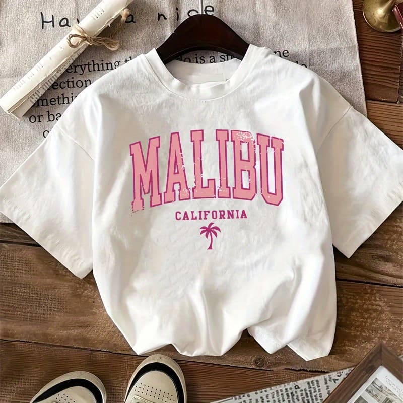 Girls Short-Sleeved T-Shirts for Summer, Simple, Pure Cotton, Comfortable, Breathable, Summer, Round Neck, Pullover, Teenagers' Clothing Tops - Image 1
