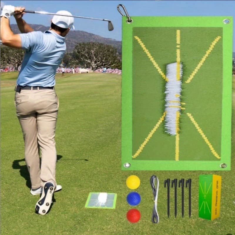 Golf Swing Path Practice Mat, 20"x10", Durable PP Material, Instant Feedback, Indoor & Outdoor Training Aid for Golf Skill Improvement, with Ideal for Christmas Gift, Golf Accessories