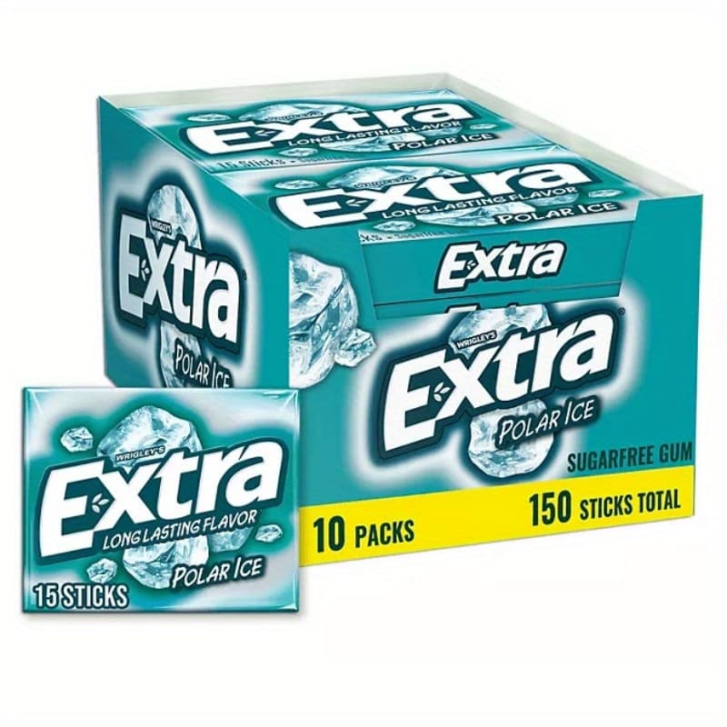 Extra Polar Ice Sugar Free Chewing Gum 15pcs. 10 pk.