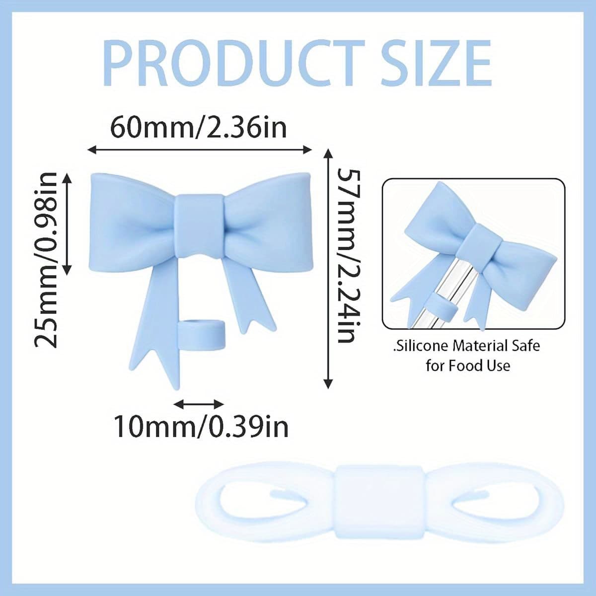 8pcs Bow Straw Toppers - Fits 0.4 In/10mm Cups - 8 Colors, Cute Accessories For 30 & 40 Oz Cups - Image 1