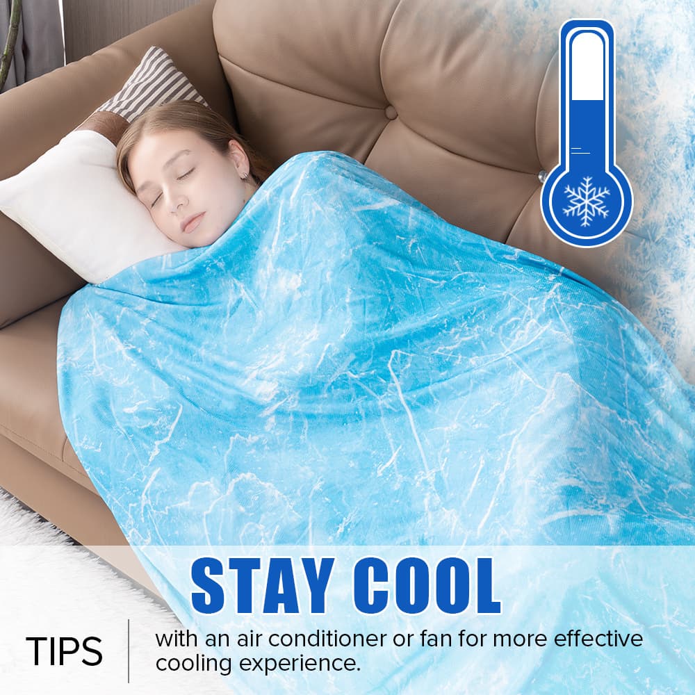 Cooling Blankets for Hot Sleepers - Summer Blanket Thin Lightweight Breathable Soft Double Side Enhanced Blanket for Bed Couch Sofa, Keep Cool for Night Sweats - Image 1