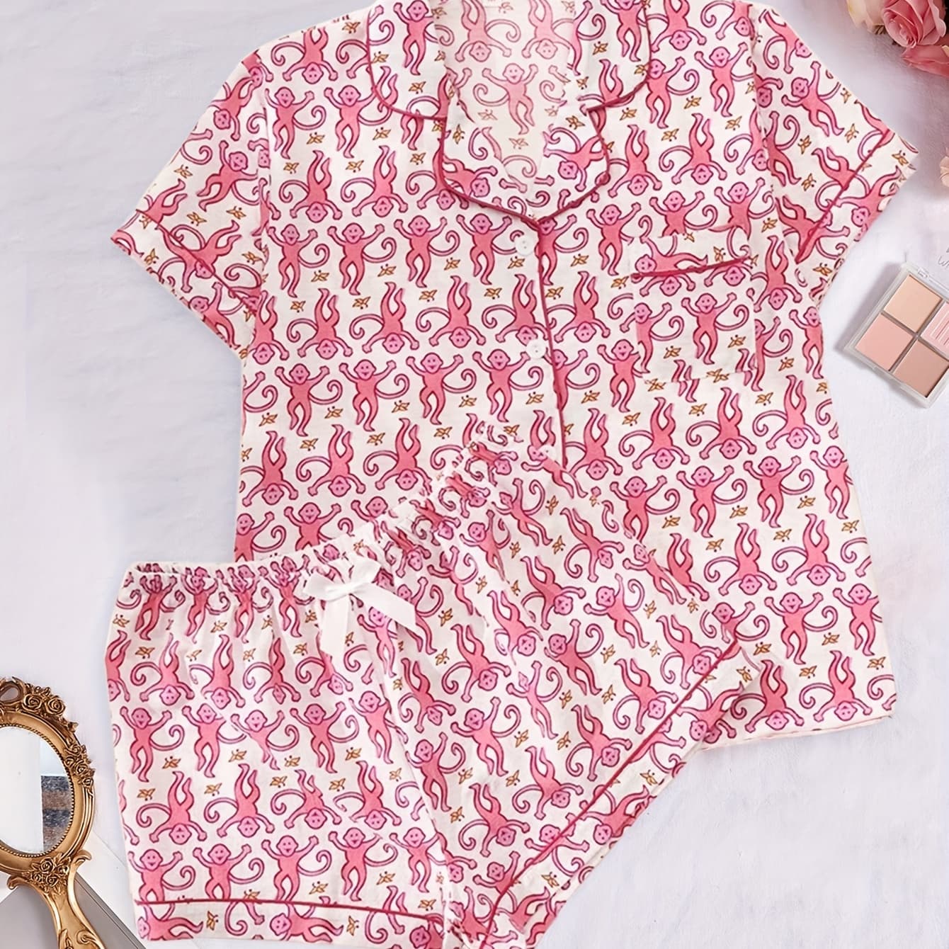 Bubble Wrinkle Double Short Monkey