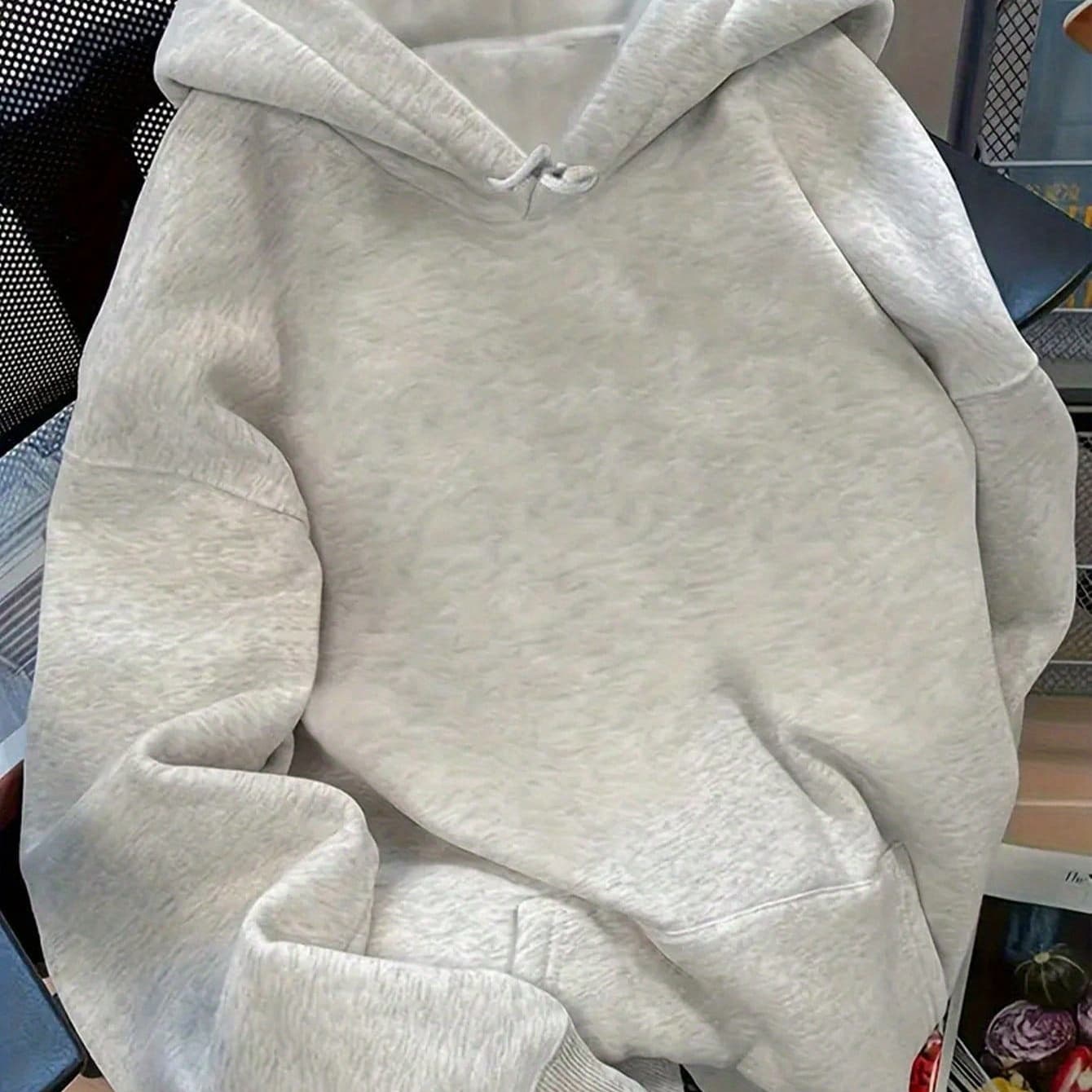 [Cozy Winter Hoodie] Cozy Women's Thick Winter Hoodie - Light Beige Full Coverage Hooded Sweatshirt | Machine Washable, Ribbed Cuffs And Hem | Gym, Outdoor, Casual Attire, Sporty Pullover, Casual Sweatshirt, Pullover Sweater