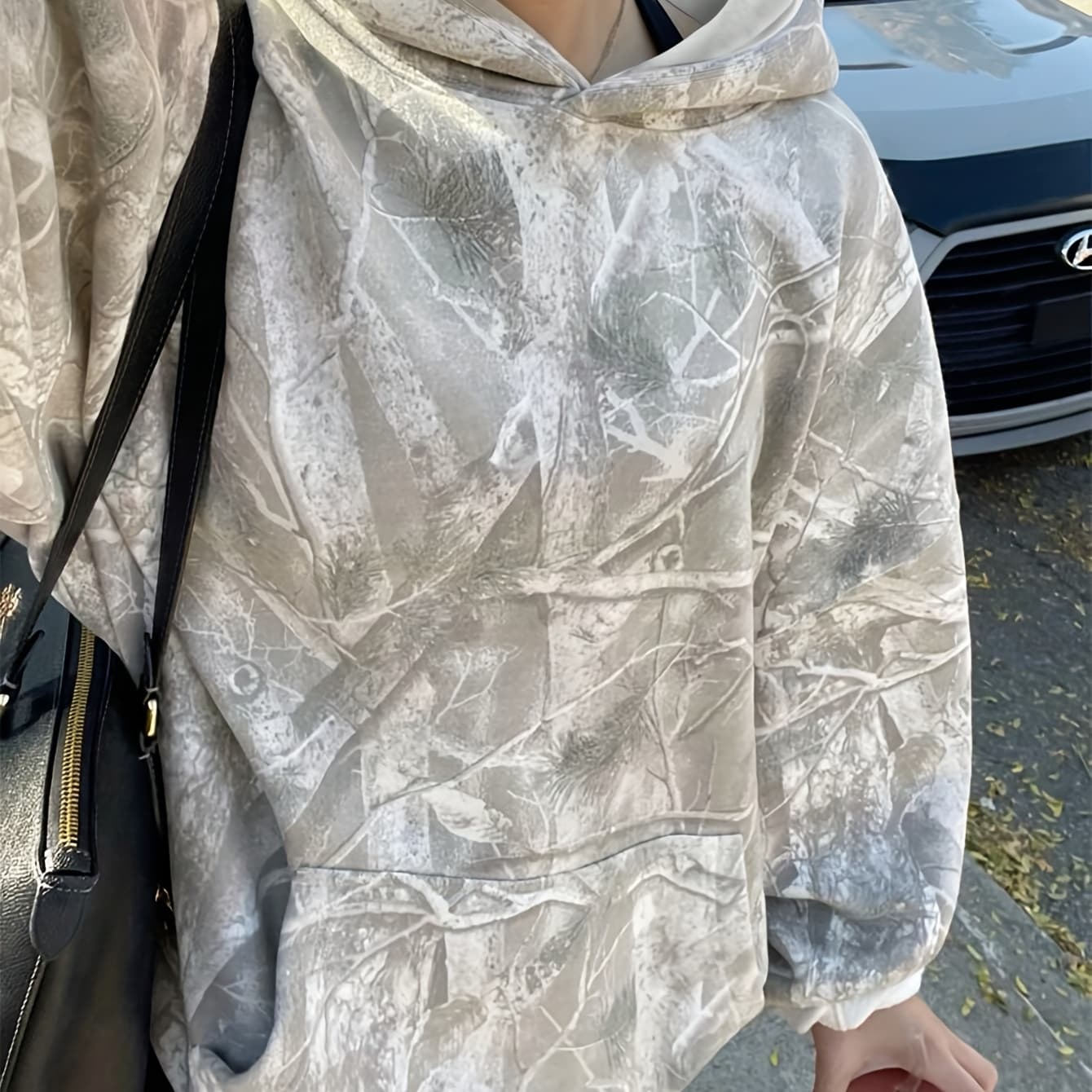 Women's Elegant Hoodie - Soft Long Sleeve Sweatshirt, Machine Washable Fall/Winter Pullover for Everyday & Formal Outfits, Casual Wear, Natureinspired Design, Quality Stitching, Hooded Top, Casual Chic