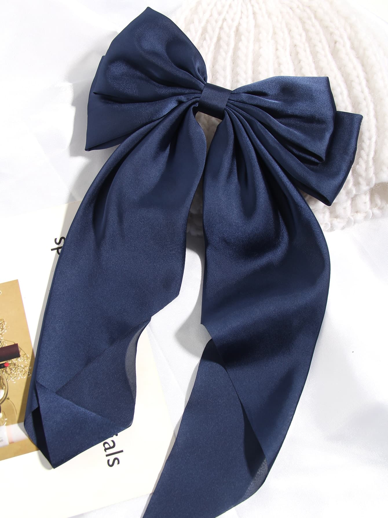 1pc Bowknot Silk Hair Clip Cute - Image 1