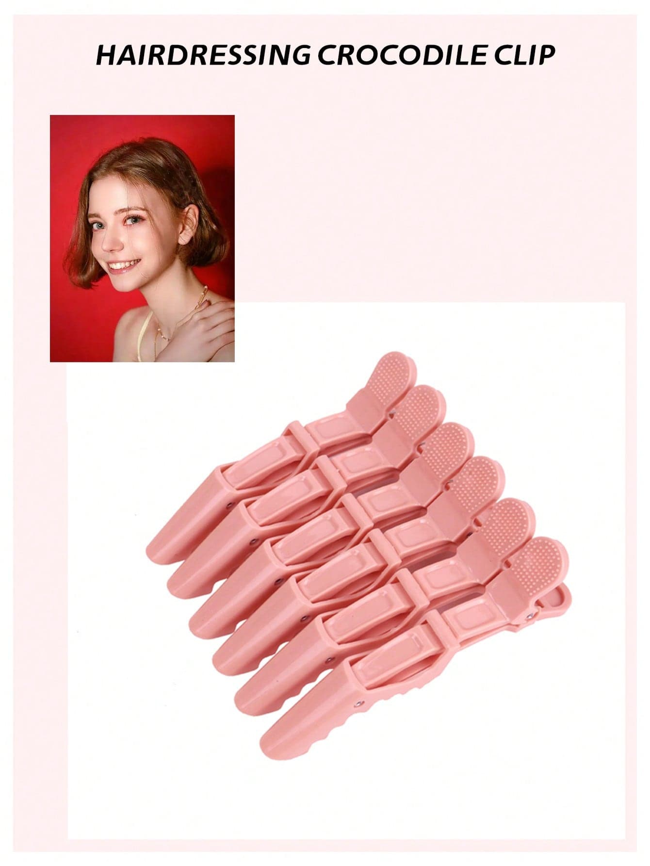 Salon Hair Sectioning Crocodile Hair Clips, 6pcs Abs Material Fashionable Crocodile-shaped Hair Claws For Hairdressing - Image 1