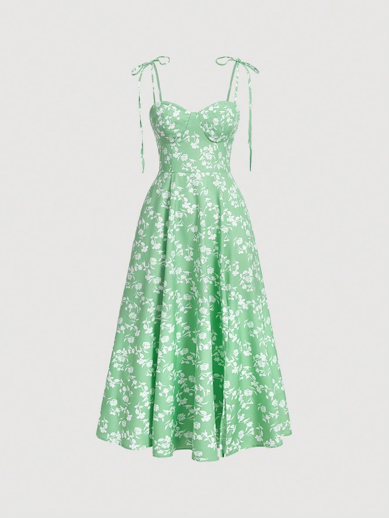 SHEIN MOD Allover Floral Print Tie Shoulder Cami Dress - Image 1