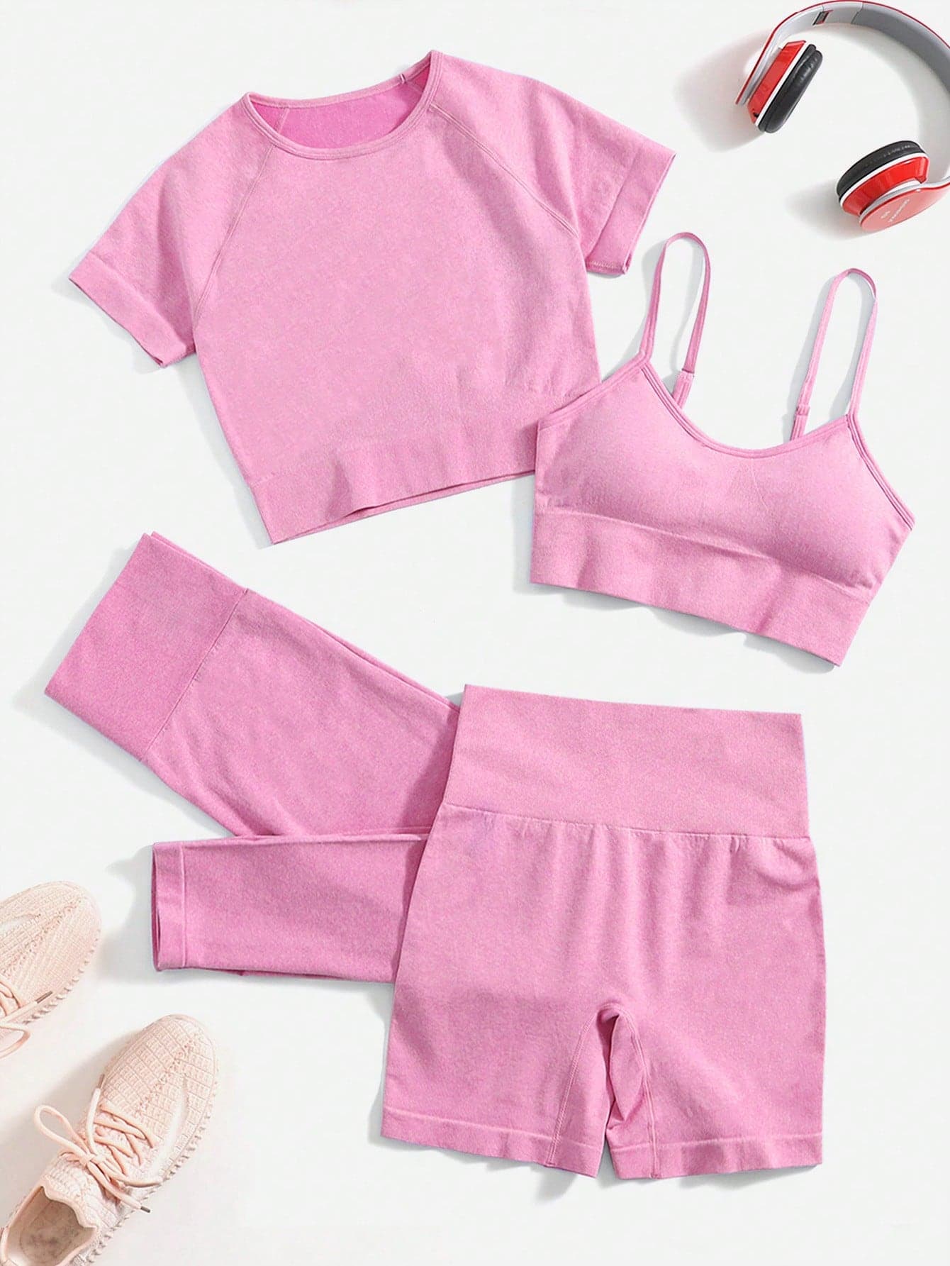 SHEIN Sport Easify 4pcs Seamless High Stretch Sports Set - Image 1