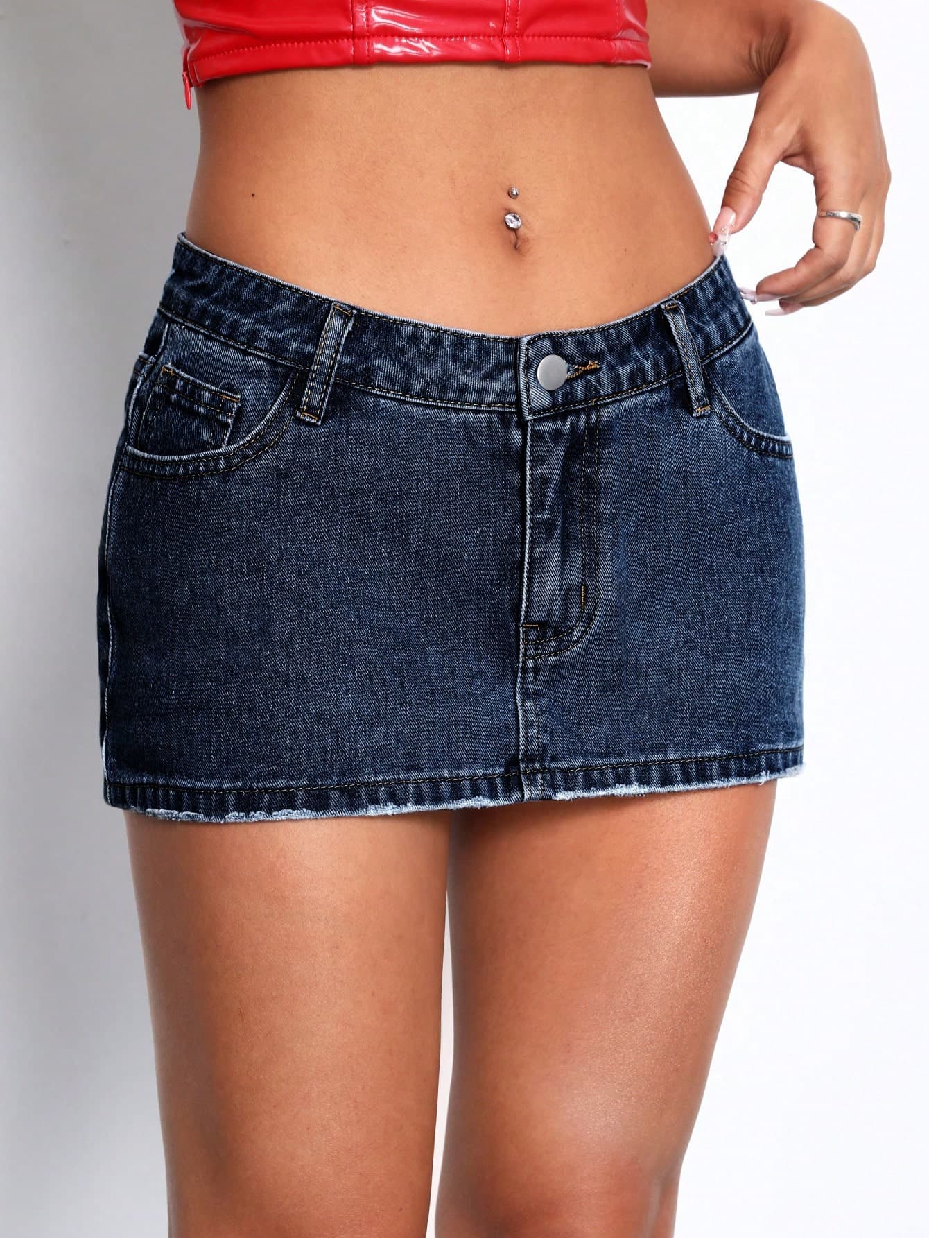 SHEIN ICON Solid Denim Skirt - Image 1