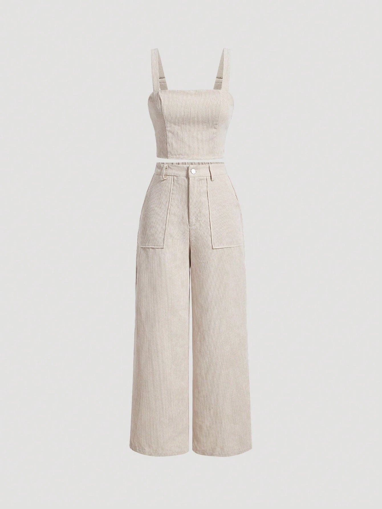 SHEIN MOD Solid Cami Top & Wide Leg Pants - Image 1