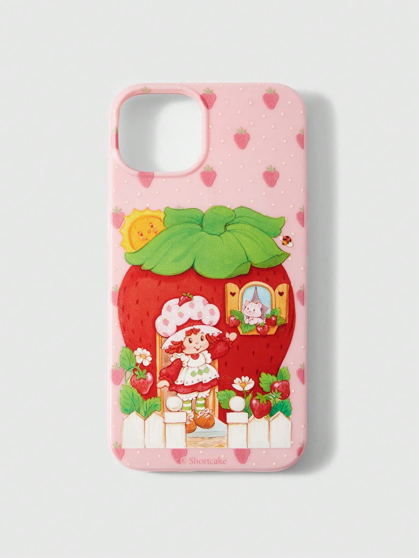 Strawberry Shortcake | ROMWE 1pc Cute Strawberry And Figure Pattern Pink Phone Case - Image 1