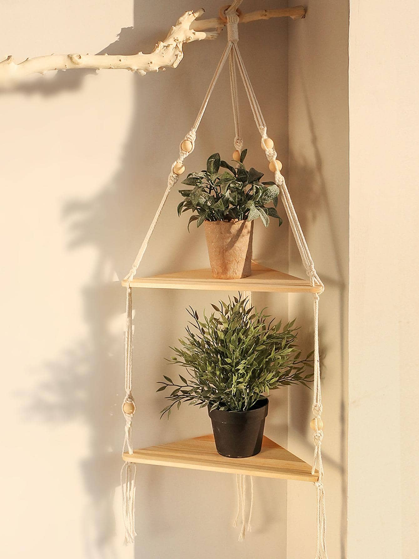 1pc 2 Layers Wall Hanging Storage Rack - Image 1