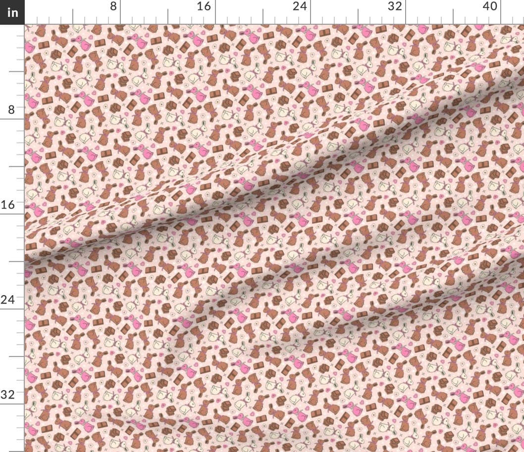 Easter Chocolate Bunny Vintage Pattern Large Scale Fabric | Spoonflower - Image 1