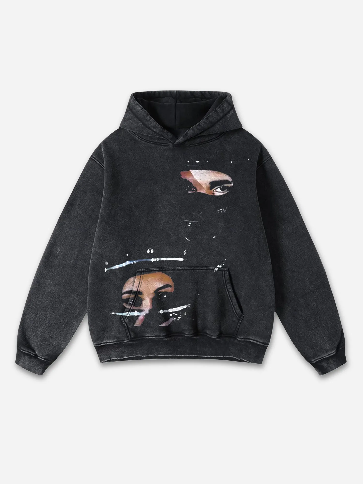 Vintage Hip-Hop One Of One Graphic Acid Washed Oversized Hoodie - Image 1