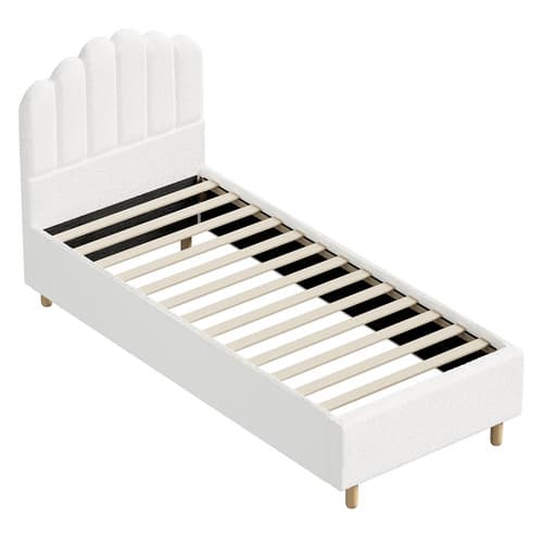 White Ellora Boucle Bed Frame thumbnail 4