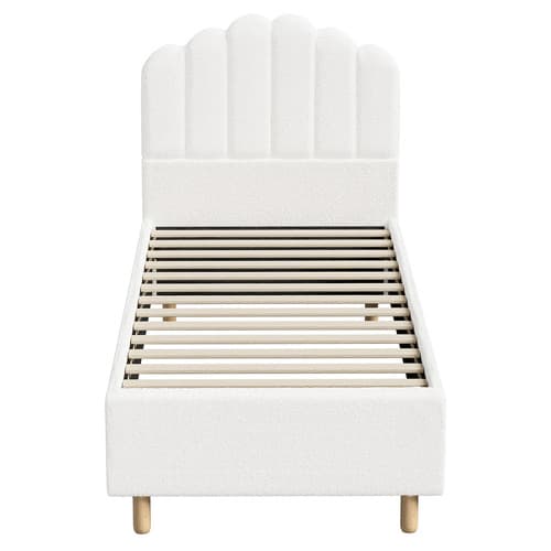 White Ellora Boucle Bed Frame thumbnail 3
