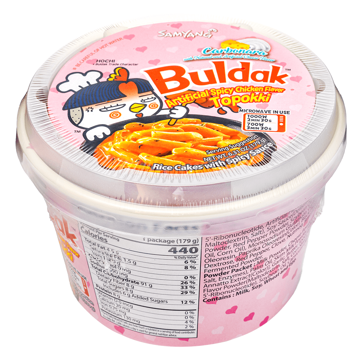 Samyang Buldak Carbo Topokki Bowl, Hot Chicken Flavor 179 g thumbnail 2