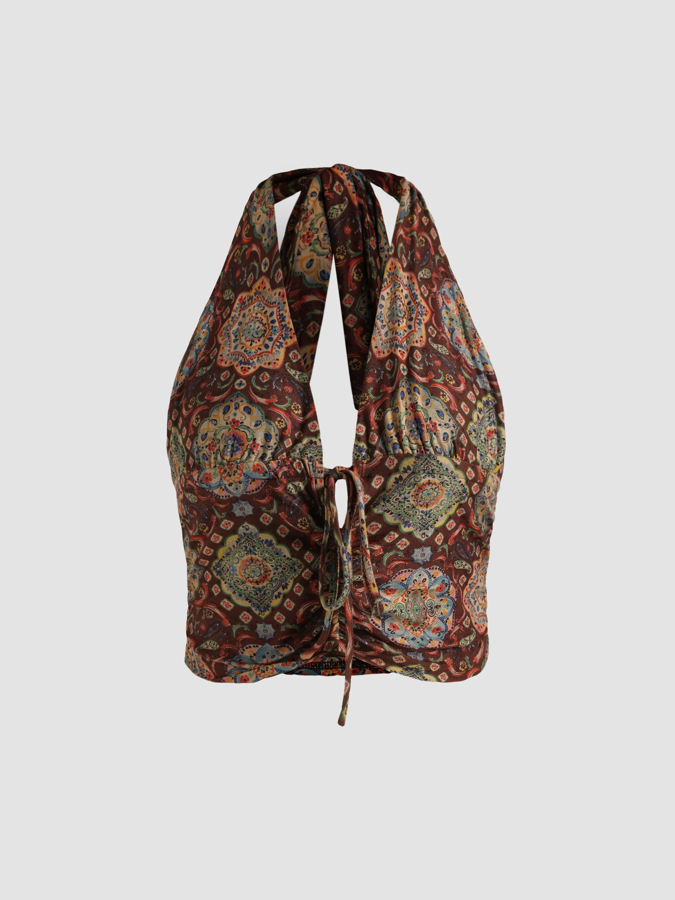 Boho Paisley Halter Tank Top - Image 1