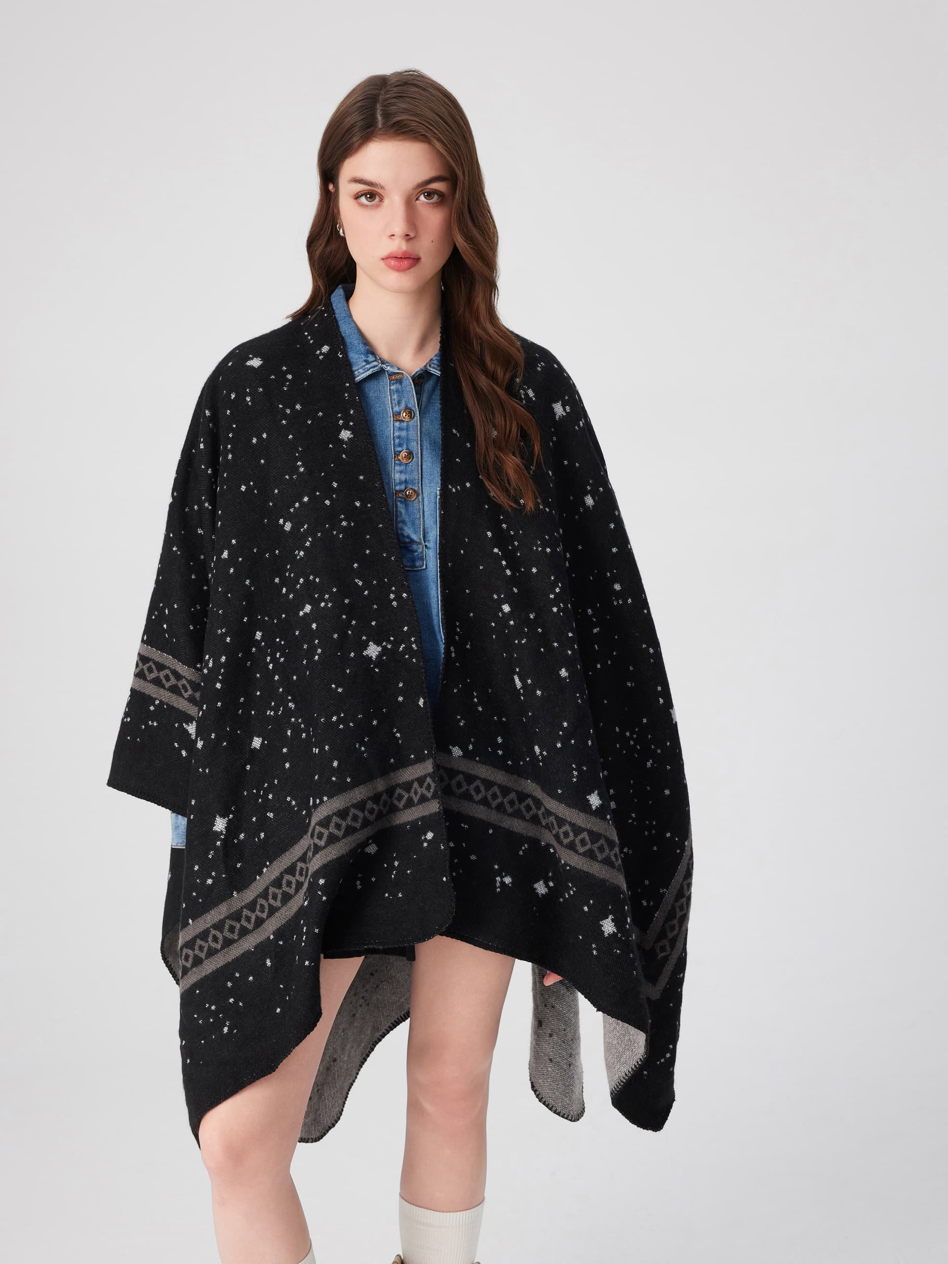 Acrylic Fiber STAR-PRINT SHAWL For Daily Casual - Image 1