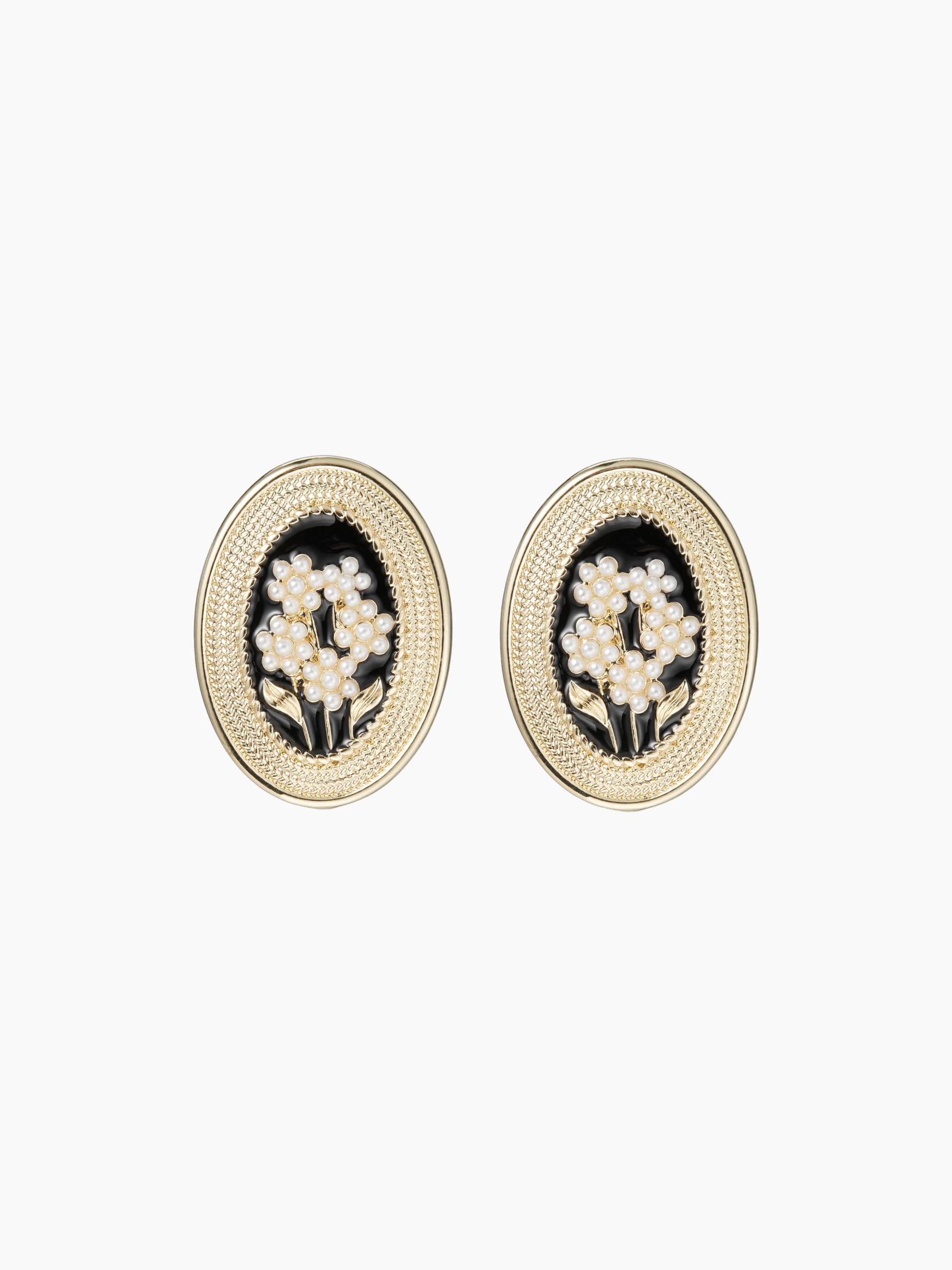 Legierung Faux-Perle- und Blumen-Stud-Ohrringe For Lässige Alltagskleidung Date Ausstellung Café Arbeit - Image 1