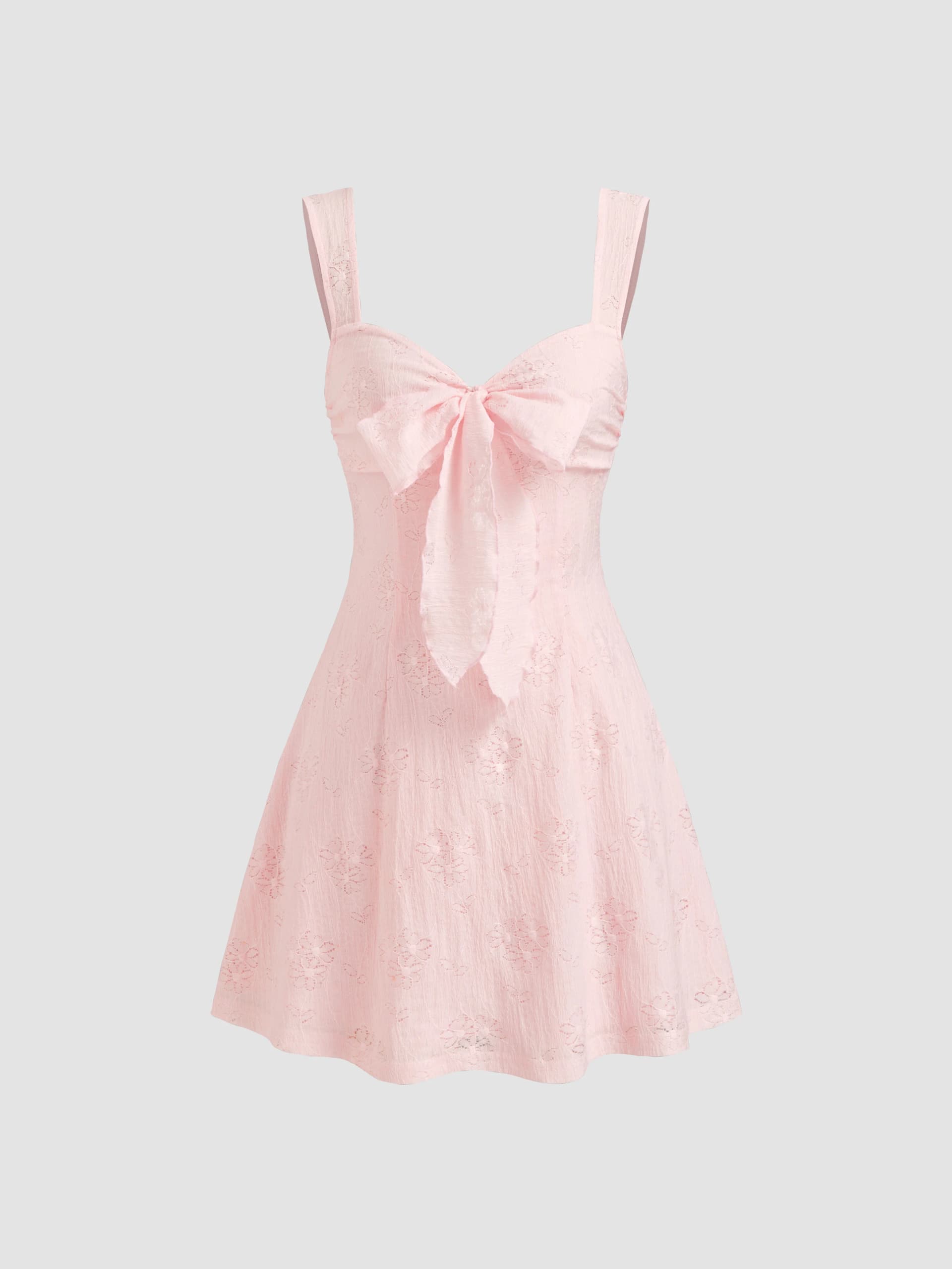 Lace Sweetheart Bowknot Cami Mini Dress - Image 1