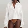 New Fashion Clothing Long-sleeved Hooded half open collar solid color loose sweatshirt thumbnail 10