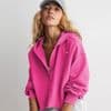 New Fashion Clothing Long-sleeved Hooded half open collar solid color loose sweatshirt thumbnail 8