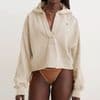 New Fashion Clothing Long-sleeved Hooded half open collar solid color loose sweatshirt thumbnail 12
