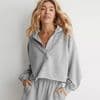 New Fashion Clothing Long-sleeved Hooded half open collar solid color loose sweatshirt thumbnail 9