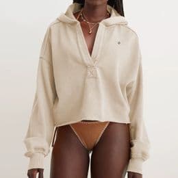 New Fashion Clothing Long-sleeved Hooded half open collar solid color loose sweatshirt thumbnail 18