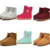 45Color Topquality Women's mini Luxury Snow Boots with fur Genuine leather girl snow boot ankle short bow mini fur Size 35-43 thumbnail 12