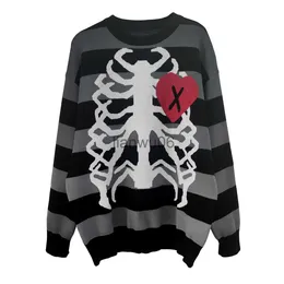 Pink And Black Sweater With Ribcage And Purple Heart thumbnail 2
