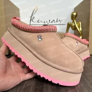 Tasman Slippers Tazz mustard seed Chestnut Sand Fur Slides Sheepskin Classic Ultra Mini Platform Boot Winter Women Men Slip-on Shoes Suede Upper Wool Fall thumbnail 20