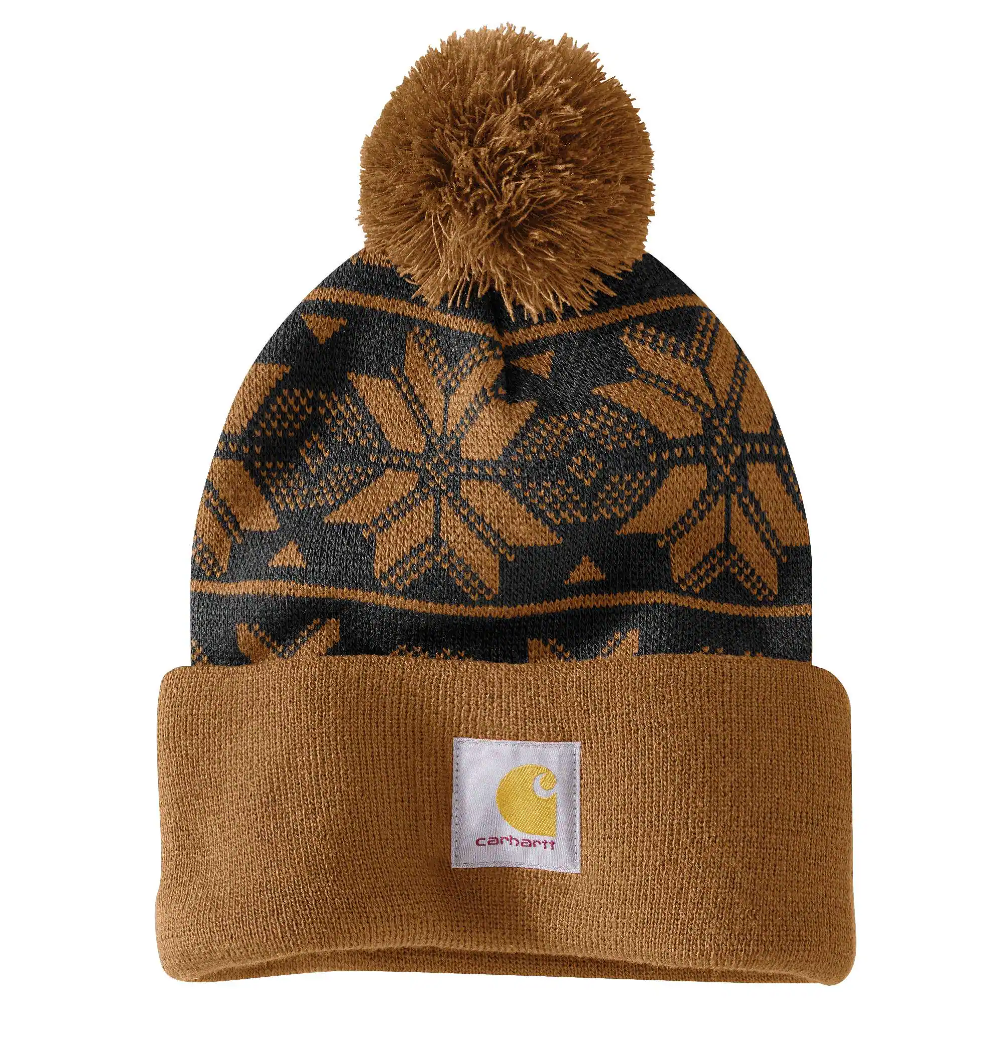 Women's Knit Pom Jacquard Beanie - Image 1