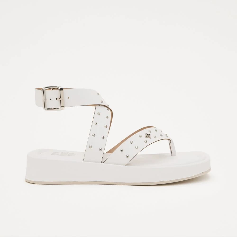 SANDALIA FLAT LANNE DI VALENTINI NAPA Branco - Image 1
