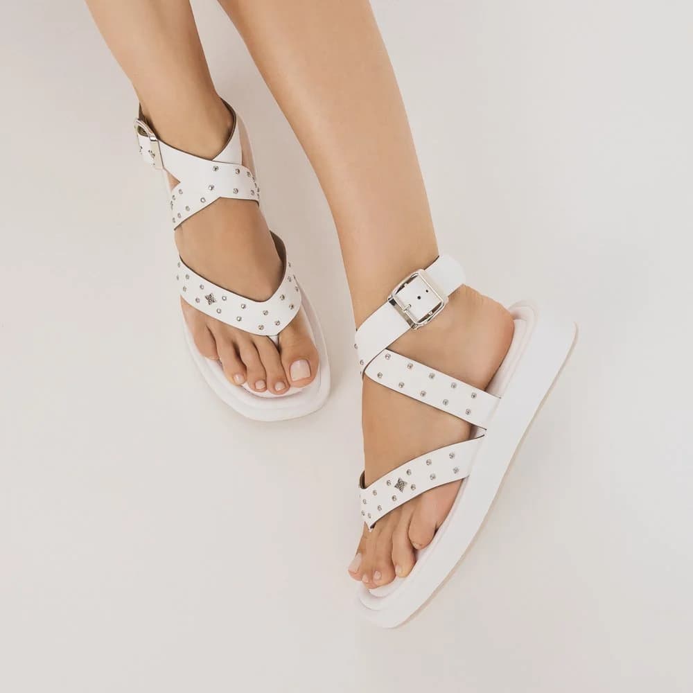 SANDALIA FLAT LANNE DI VALENTINI NAPA Branco thumbnail 2