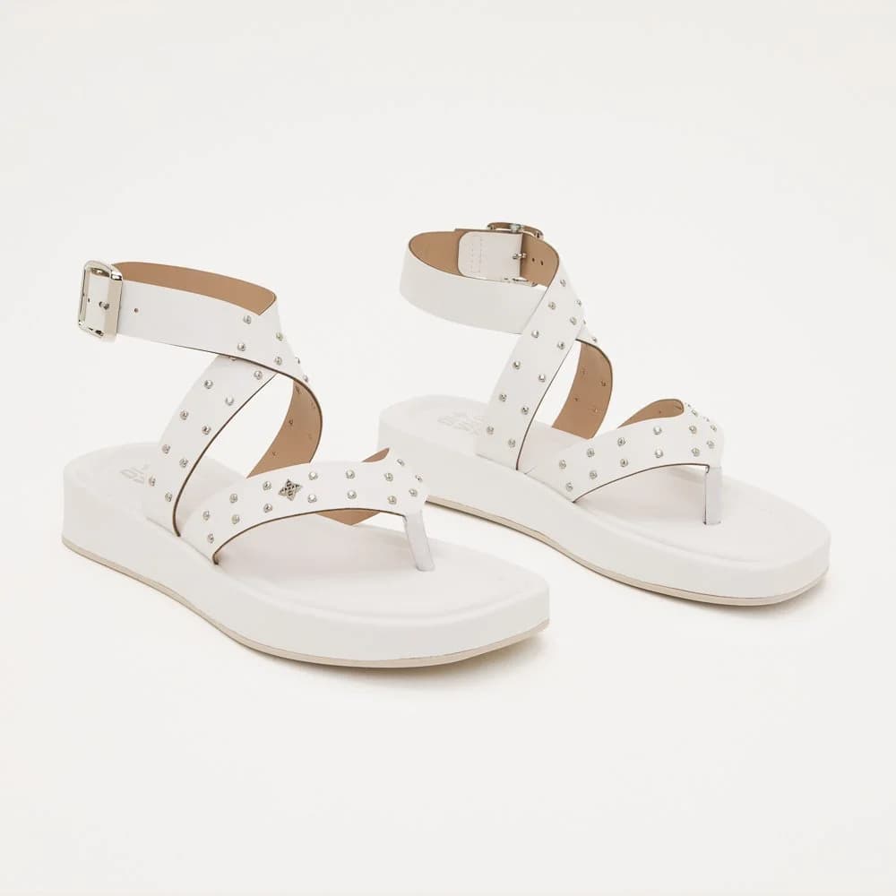 SANDALIA FLAT LANNE DI VALENTINI NAPA Branco thumbnail 4