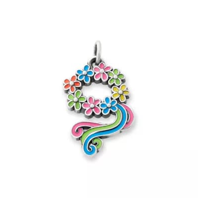 Enamel Floral Crown Charm - Image 1