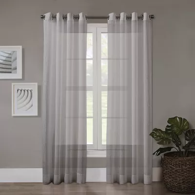 Regal Home Crushed Voile Solid Grommet Top Sheer Single Curtain Panel - Image 1
