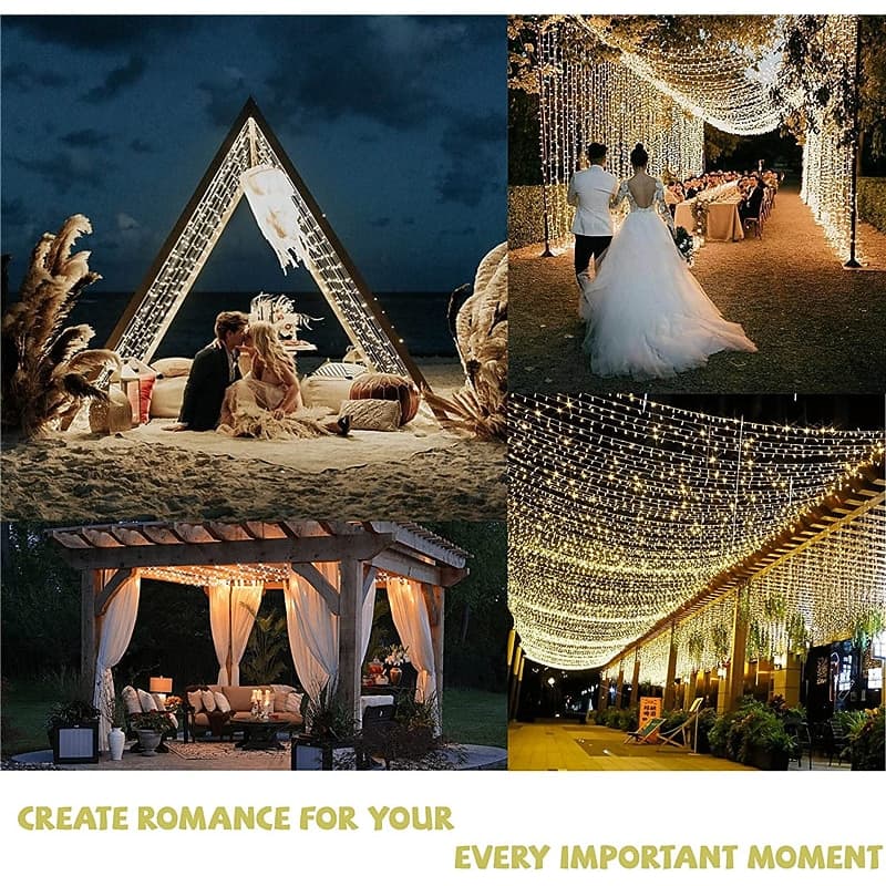Elegant Wedding Party Reception LED Window Curtain String Lights – 3M/6M 600LEDs Twinkle Starfor Home & Garden Decor EU/US/AU/UK Plug 2025 - GBP £22 thumbnail 7
