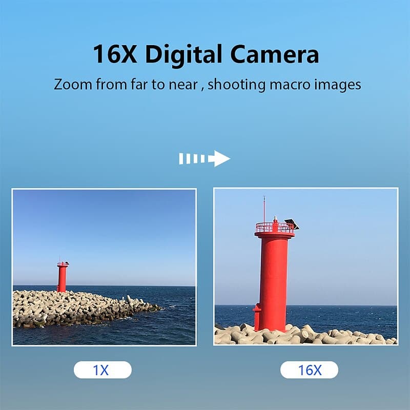 Digital Camera 1080P 44MP Vlogging Camera with LCD Screen 16X Zoom Compact Portable Mini Rechargeable Camera Gifts for Students Teens Adults Girls Boy thumbnail 8