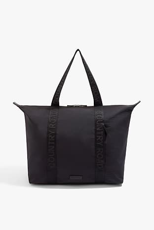 Recycled Nylon Soft Zip Tote - Black - Image 1