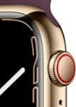 Apple Watch Series 7 (GPS + Cellular, 45MM) - Gold Stainless Steel Case with Dark Cherry Sport Band (Renewed) thumbnail 3