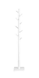 VASAGLE Coat Rack, Wooden Clothes Rack, Freestanding Stand with 8 Hooks, 3 Heights, for Coats, Hats, Bags, Entrance Porch, Hallway, in Rubber Wood, Cloud White RCR010W02 thumbnail 5
