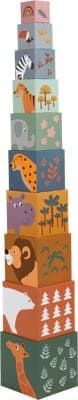 small foot Stapelwürfel "Safari", Motorikspielzeug, Sortierspiel zum Zählen lernen, für Kinder ab 12 Monaten, 11957 thumbnail 3
