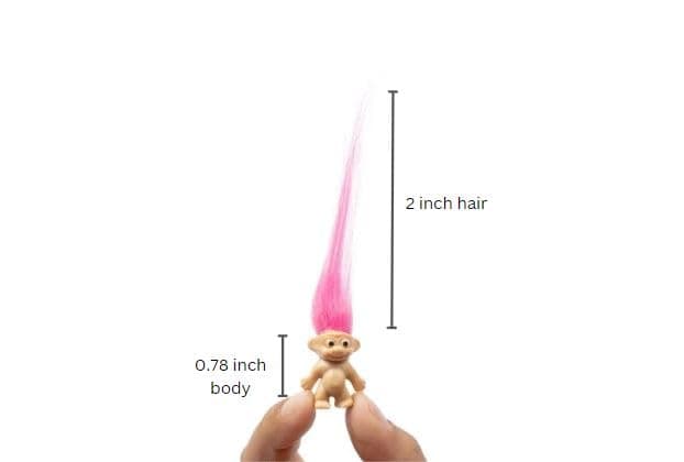 10 PCS Long-haired Lucky Mini Troll Dolls, Assorted Hair Colors, 0.78" Bodies, 2" Hair. Cake Toppers, Action Figures, School Project, Arts and Crafts, Party Favors thumbnail 2