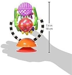 Sassy Teethe & Twirl Sensation Station 2-in-1 Suction Cup High Chair Toy, Developmental Tray Toy for Early Learning, Ages 6+ Months thumbnail 2