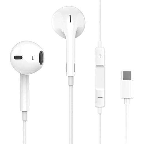 USB C Wired Headphones for iPhone 17 16 15, Wired Earphones Nosie Reduction Built-in Microphone & Volume Control, Wired Earbuds Type C Headphones Wired for iPad Pro Galaxy S26/25/24/23 Pixel MacBook - Image 1