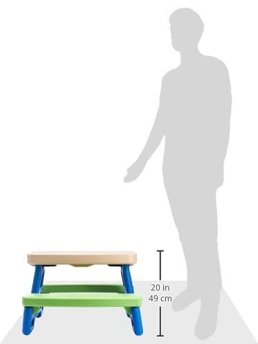 Little Tikes Easy Store Jr. Kid Picnic Play Table, Blue,green thumbnail 2