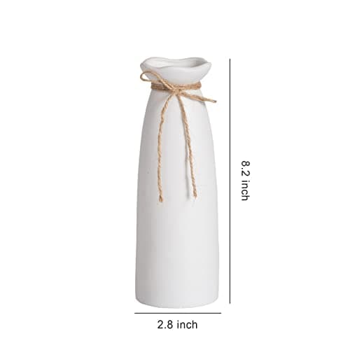 White Ceramic Vase-Flower Vase Dried Flower Vase for Modern Home Decor, Fit for Foyer Living Room Fireplace Bedroom Kitchen,Decent Gift, 8.27" H thumbnail 3